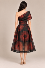High-Waisted Printed A-Line Skirt