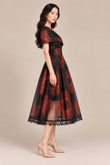 High-Waisted Printed A-Line Skirt