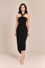 4-WAYS Convertible Black Midi Dress (BACKORDER)