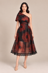 High-Waisted Printed A-Line Skirt