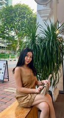 Front Zip Cotton Denim Dress