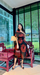 High-Waisted Printed A-Line Skirt