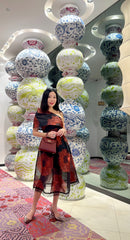 High-Waisted Printed A-Line Skirt