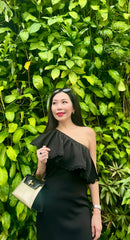 One-Shoulder Ruffle Midi Dress