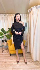 Asymmetrical Black Dress