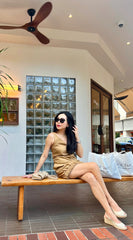 Front Zip Cotton Denim Dress