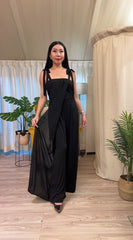 Black Draped Jumpsuit