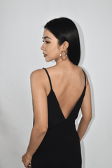 Woman black maxi jumpsuit