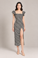 ZEBRA FLUTTER DRESS