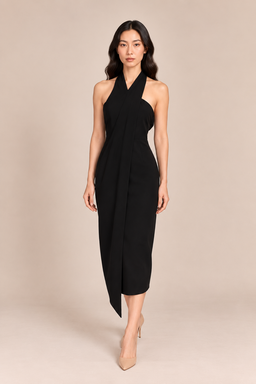 4-WAYS Convertible Black Midi Dress (BACKORDER)
