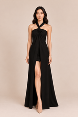 Versatile Black Maxi Dress With Shorts (MADE TO ORDER)