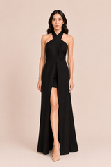 Versatile Black Maxi Dress With Shorts (MADE TO ORDER)