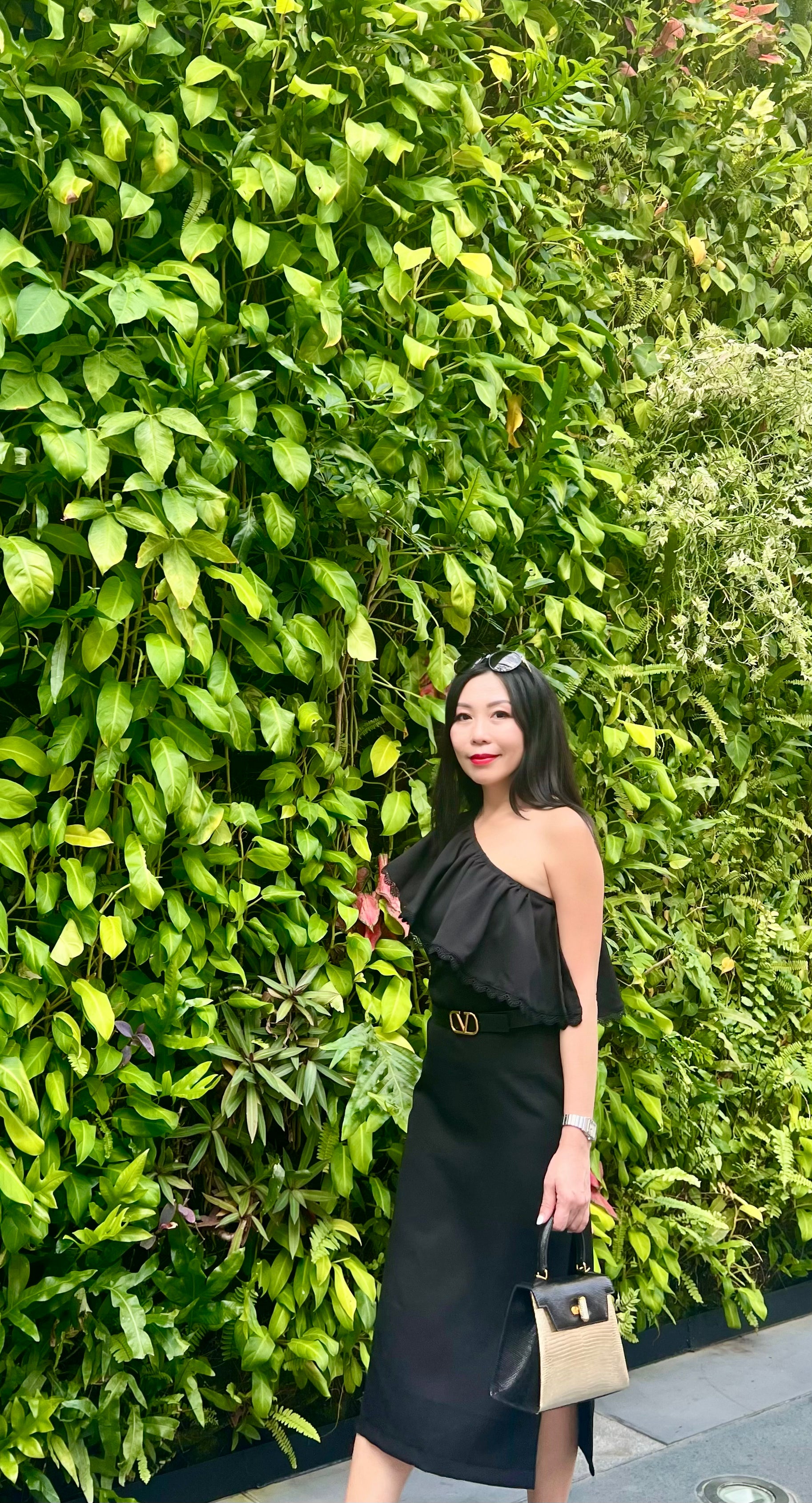 One-Shoulder Ruffle Midi Dress